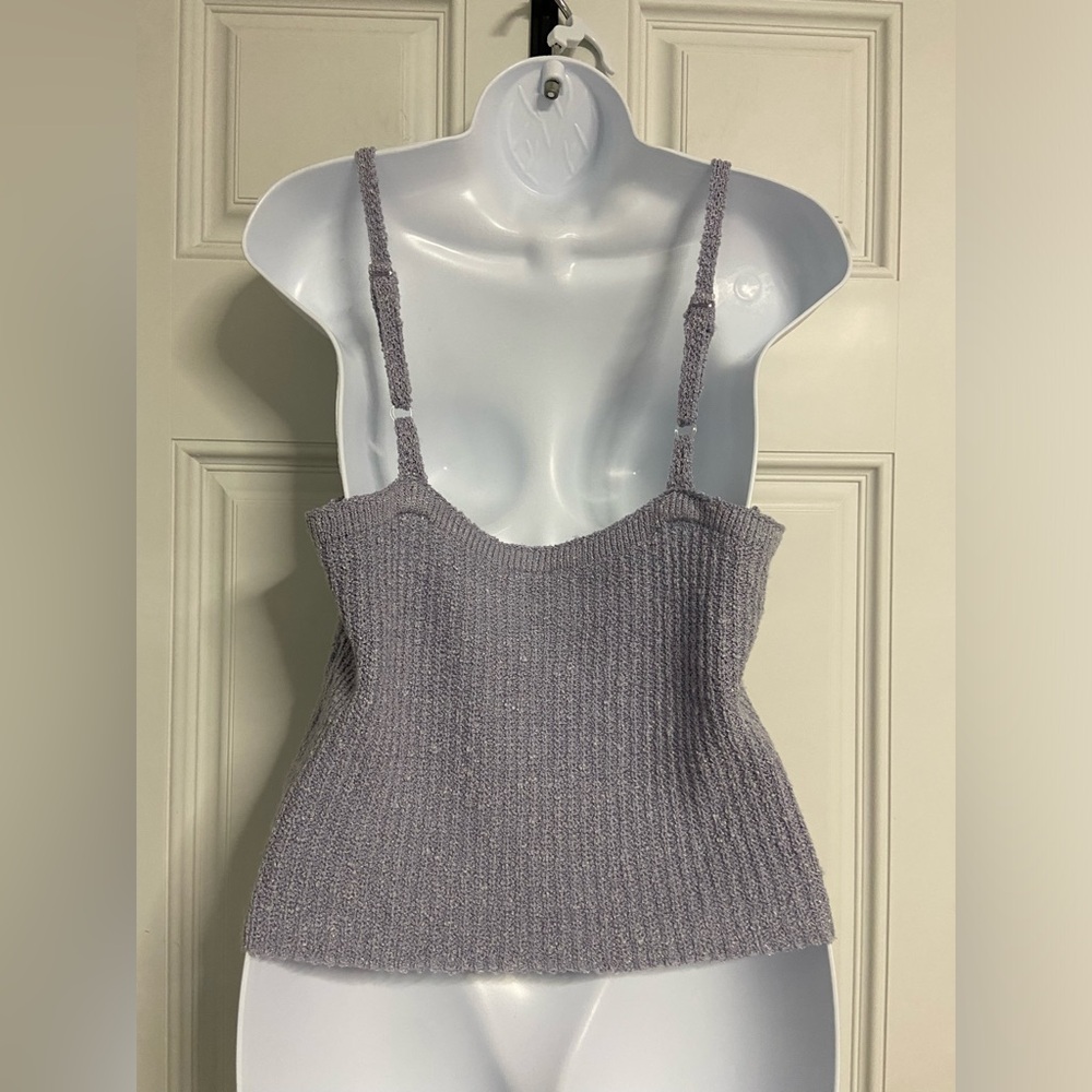 2- Be Cool Lilac Crochet Knit Cami Top View 5